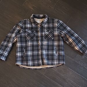 Men's Black and White Plaid Buttondown